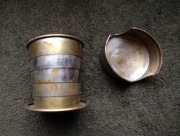 Przedwojenny podróżny kieliszek rozkładany metalowy patent USA