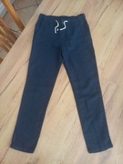 H&M granatowe letnie spodnie 134