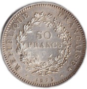 FRANCJA 50 franków 1975, KM# 941, XF, srebro 900