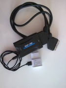 Konwerter audio-video SCART na HDMI 1080p 60Hz Full HD plus inne elementy.