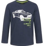 Endo Bluza T-shirt granatowy z długim rękawem bawełna wyścigówka 12-13 lat