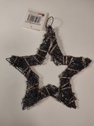 Ozdoba świąteczna, gwiazdka w srebrnym brokacie 