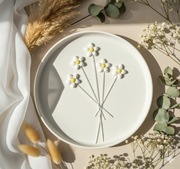 Ozdoby na tort z masy cukrowej kwiatki białe topper chrzest urodziny