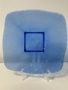 Kobaltowa patera szkło artystyczne lata 50/60