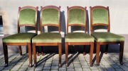 Zestaw 4 solidnych i ciężkich zabytkowych krzeseł w stylu Biedermeier 