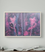 Oryginalny dyptyk akrylowy "Niedokończona miłość" na podobraziach z cert.