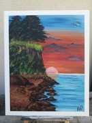 Obraz akrylowy zachód słońca na płótnie 30x40