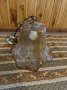 lampa wisząca klosz grube szkło bursztynowe  