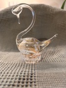 figurka - szklany łabędź - 12 cm