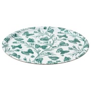 IKEA MUSTIGHET taca podstawka w zielone kwiaty i motyle