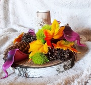 Stroik jesienny kompozycja cmentarna dekoracja wieniec nagrobny