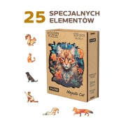 Drewniane Puzzle Układanka Kot Dla Dzieci Dorosłych