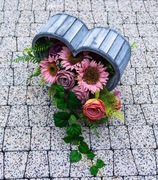 Dwustronny stroik w sercu 35x35 – rękodzieło na 1 listopada