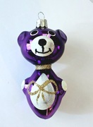 Bombka choinkowa szklan MIŚ wzór retro jak prl  kształtki 