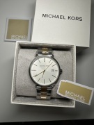 Michael Kors srebrno złoty zegarek męski w pudełku oryginalny