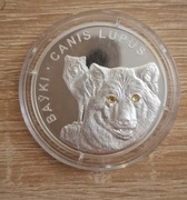 Wilki 20 rubli Białoruś 2007 srebro 1oz