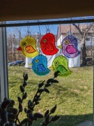 Szklane ptaszki 5szt 