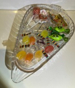 półmisek kryształowy huta szkla irena , bez naklejki,szklo prl dobra jakosc