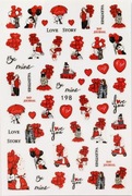 Naklejki na paznokcie Walentynki / Love / duży arkusz