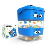 Zestaw klocków konstrukcyjnych 197 el. +sorter pojemnik na klocki niebieski