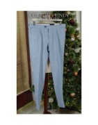 Lekkie sartorialne spodnie Bondelid r48, len+bawełna, POW, zakładki