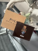 Nowe skórzane etui na karty i banknoty Polo Ralph Lauren z misiem