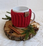 KUBEK W SWETERKU + ŚWIĄTECZNE OPAKOWANIE prezent hand made CUP COZY