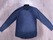 Koszula męska Top Secret Slim Fit czarna kropki używana stan dobry 41/42 L