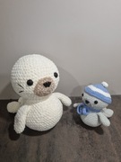 Foka ze swoim dzieckiem na szydełku 