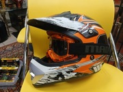 Kask motocyklowy cross/enduro marki MadHead z goglami