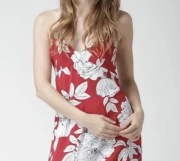 Sukienka Forever 21 M na ramiączkach letnia czerwona mini w kwiaty na lato