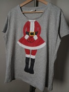 Koszulka T-shirt damska szara motyw świąteczny bluewear r.XL