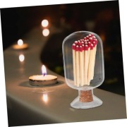 PRETYZOOM Butelka na zapałki Szklany słoik na zapałki Kominek