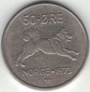 Norwegia 50 ore 1973 - 22 mm - nr 4