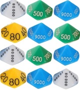 10- ścienne Kostki do gier Zestaw 24 szt. Kości do gier 0 - 9000