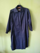 Granatowy długi płaszcz wizytowy