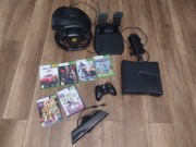 Xbox 360 Slim + pad + kierownica + gry + kinect