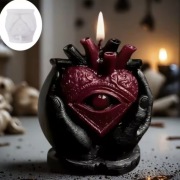 SERCE w Dłoniach OKO Demona Halloween forma silik. 9.8*9.5 do Świec Gipsu 