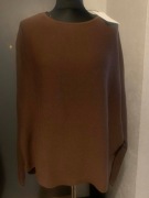 ZARA sweter tunika oversize nietoperz brązowy czekoladowy asymetryczny