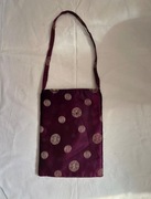 Torebka na ramię bordowa, we wzorek 100% jedwab