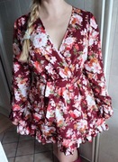 SheIn sukienka w kwiaty na jesień S kawaii lolita coquette cottagecore