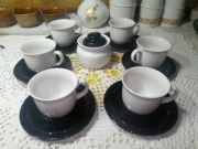 Serwis kawowy, czarno-biały Pruszków