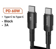 Toocki kabel USB typ C na C szybkie ładowanie 60W 