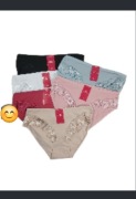 6x Majtki Damskie Bawełniane Figi z Koronką 