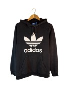 Bluza z kapturem Adidas originals czarna duże logo l oversize XL