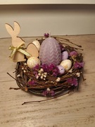 Stroik wielkanocny na stół stroik ze świeczką 