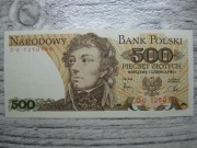 BANKNOT NBP PRL 500 ZŁOTYCH 1982 ROK SERIA DU KOŚCIUSZKO