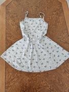 sukienka  rozkloszowana na ramiączkach  konie jednorożec brokatowa 