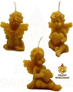 Świeca z wosku pszczelego Aniołek z serduszkiem Zielony Świecownik