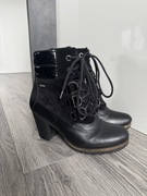 Ocieplane botki na obcasie Högl gore-tex rozmiar 38 skóra i zamsz